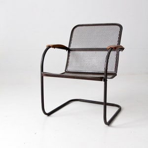 mid-century metal mesh patio chair, bouncer chair
