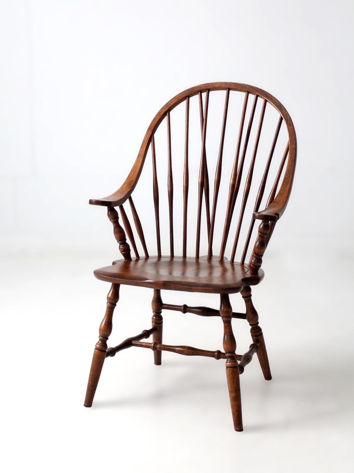 Antique American Windsor Brace Back Armchair - Etsy