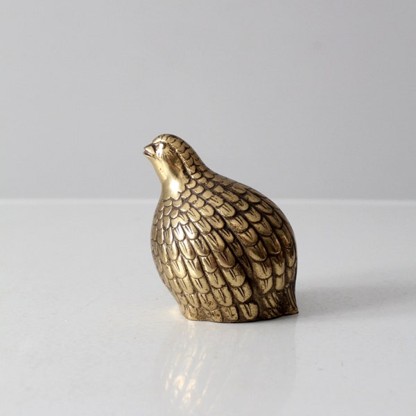 mid-century brass birds, holiday decor partridges