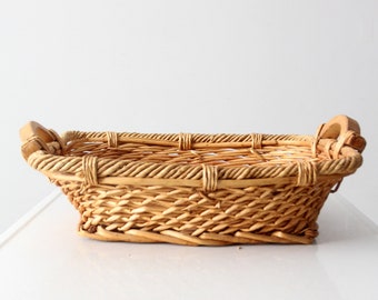 vintage woven basket tray