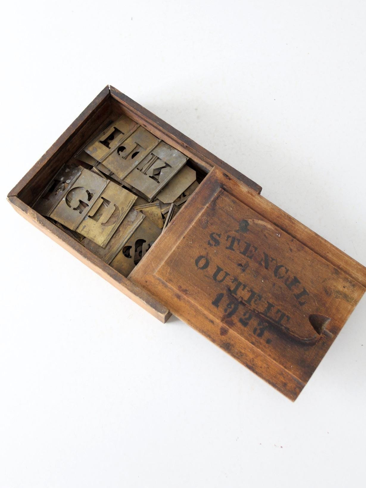 1920s Brass Stencil Set With Wood Box - Etsy