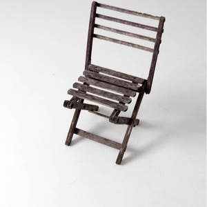 vintage children's chair, rustic wood folding chair image 6