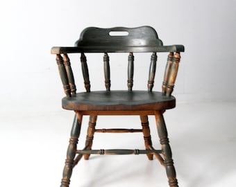 antique painted captains chair