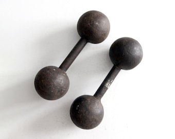 ヴィンテージスポーツダンベル、ダンベル1kg、古い鉄製ダンベル