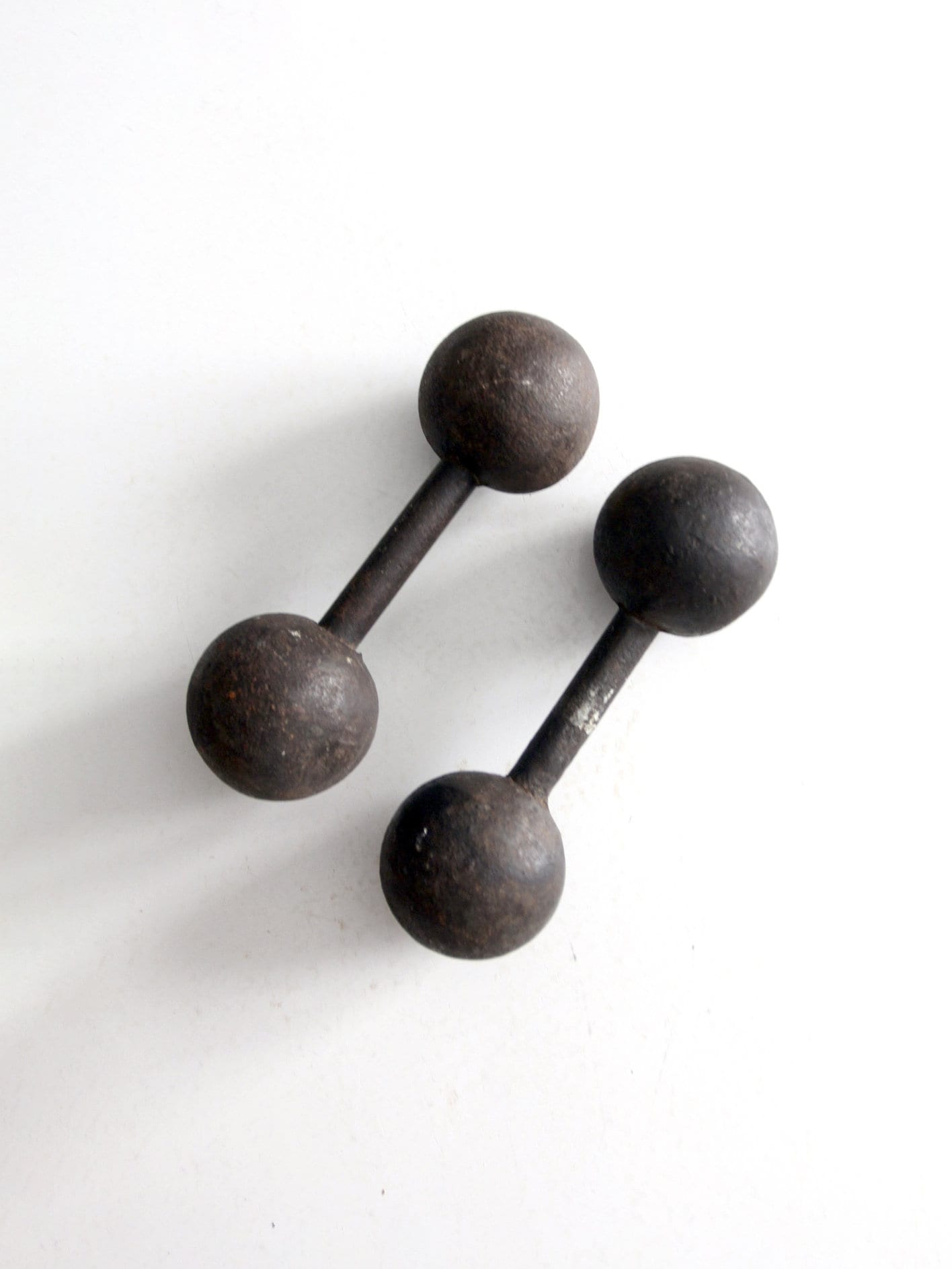 Paire D'haltères Fonte 1900 – 2 X 3 Kg, Anciens Objets Musculation Déco France