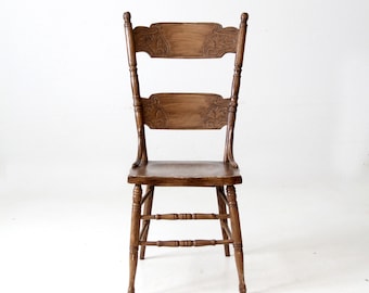 antique pressed back dining chair