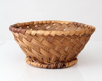 vintage handgeweven ronde mand