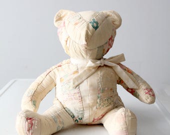 antique patchwork teddy bear