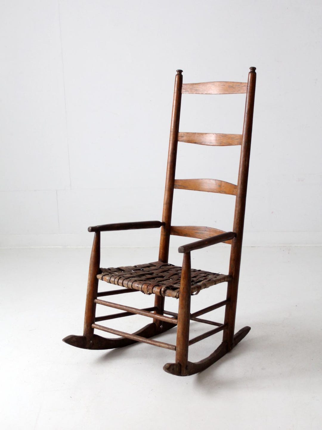 Antique Splint Weave Seat Rocking Chair