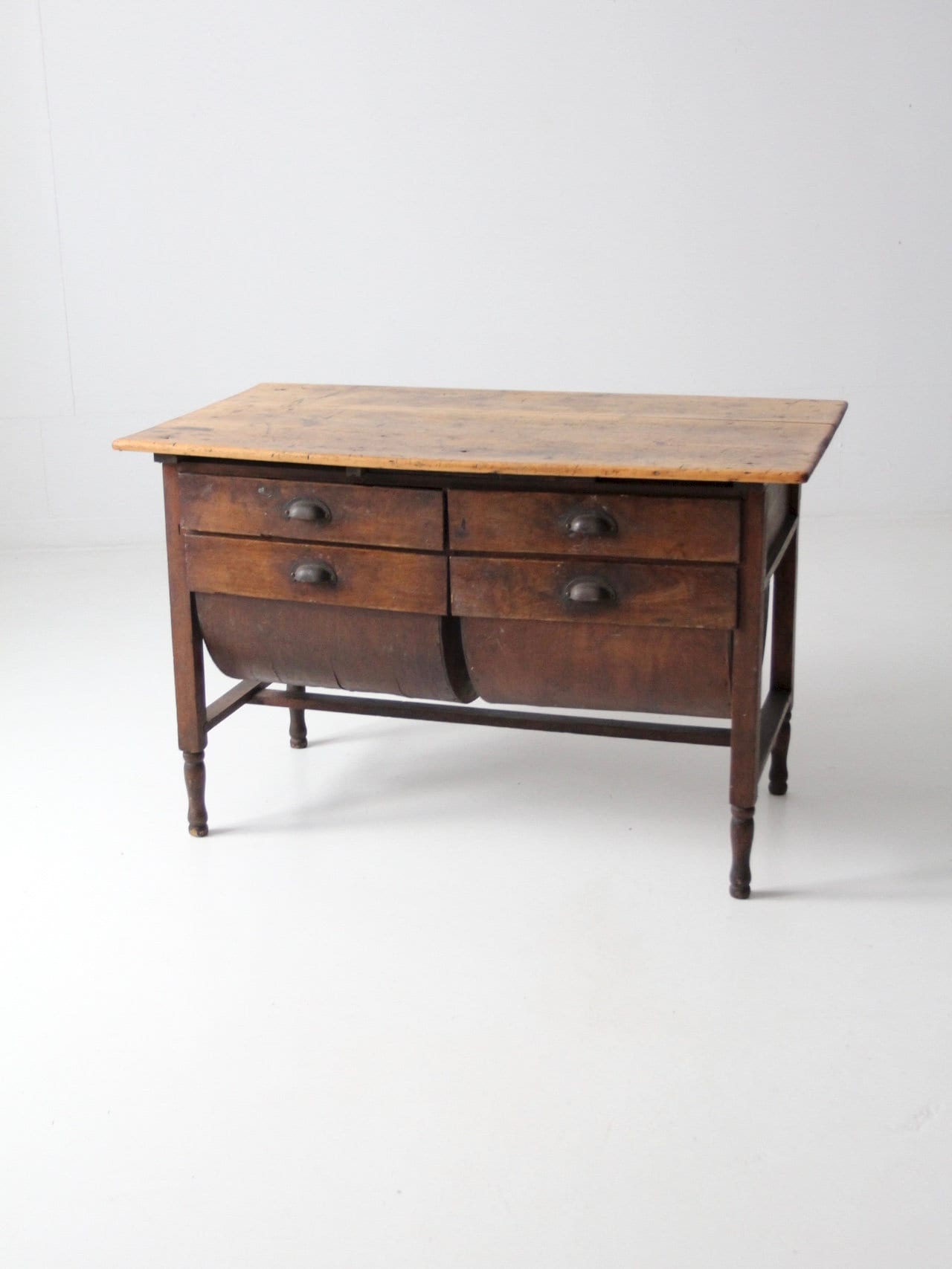 antique baker s table ca 1900 flour bin table
