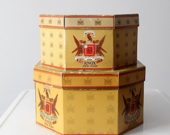 vintage Knox hat boxes pair