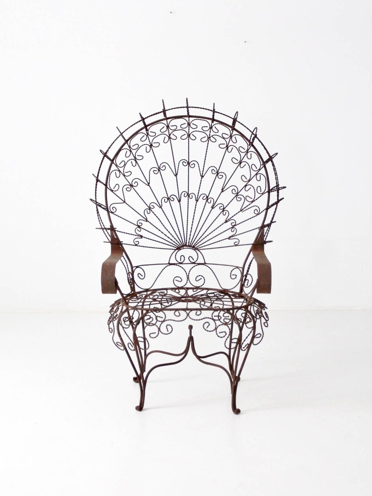 Wrought iron peacock chairs outlet for sale