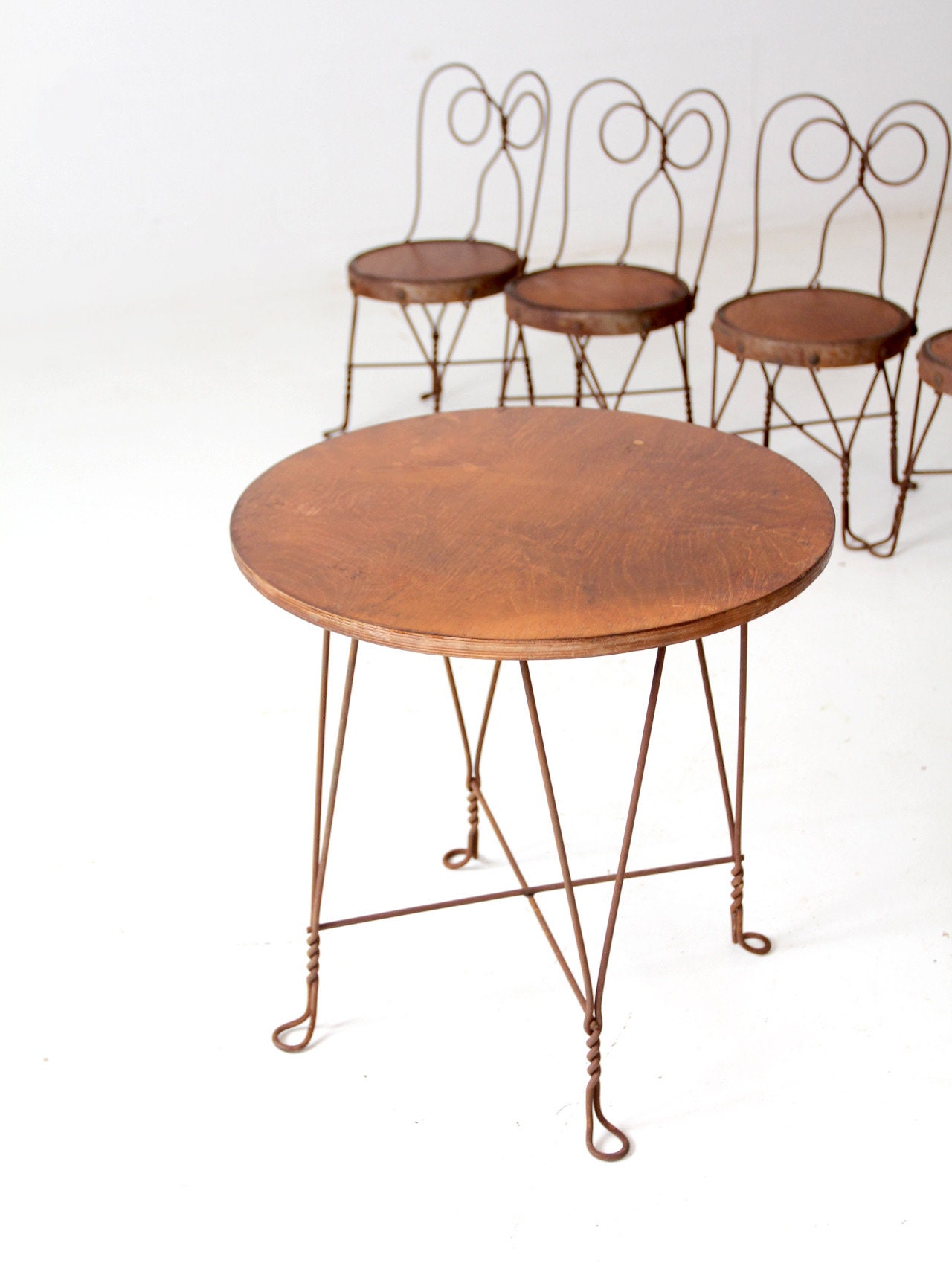 Antique Children s Ice Cream Parlor Table and Chairs Set Etsy UK