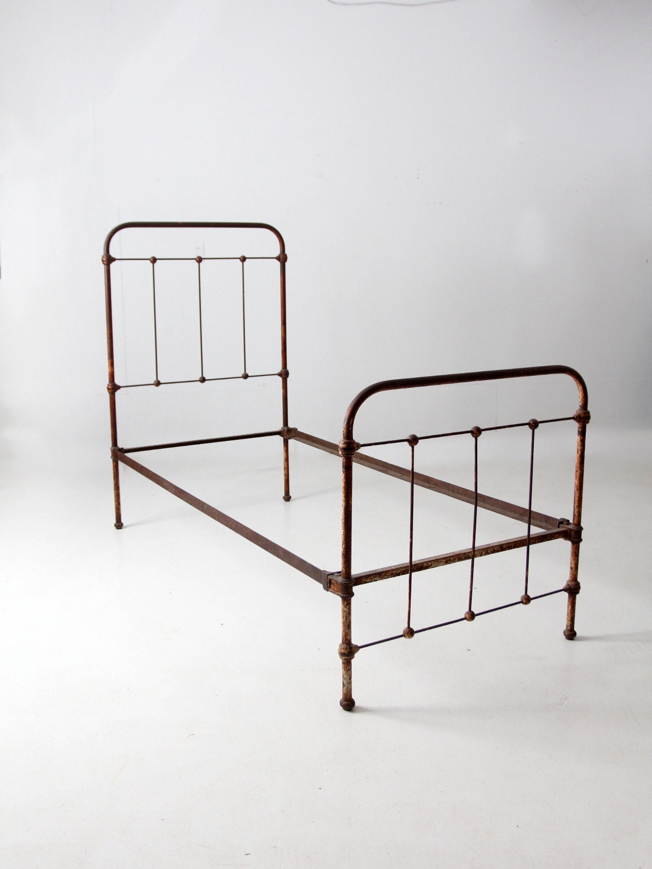 Antique iron twin bed Etsy