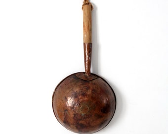 antique round bottom copper pan