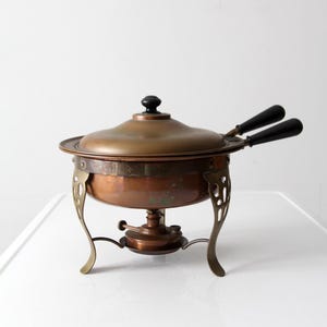 vintage copper chafing dish set