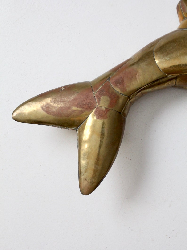 Midcentury Brass Dolphin Wall Decor Etsy