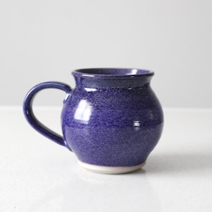 vintage studio pottery mug - blue ceramic mug