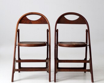 アンティーク木製椅子2個 アンティーク木製折りたたみ椅子 2脚 - Etsy 日本