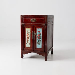 vintage Chinese side cabinet, Asian nightstand
