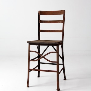 vintage industrial stool with back, desk chair