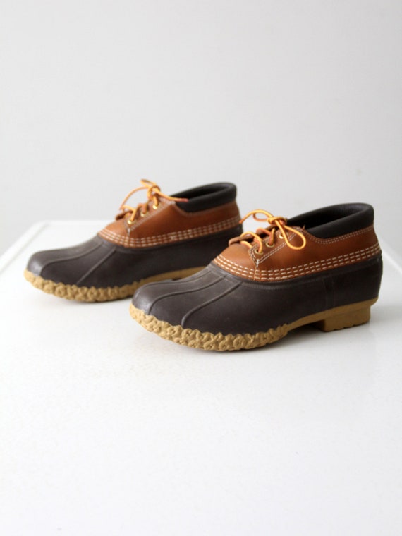 LL Bean Men’s Brown Duck Boots Low Cut Boots Sz 8 LL Bean Mens Size 8M BEAN BOOTS Leather Gumshoes Low Cut  main image 4