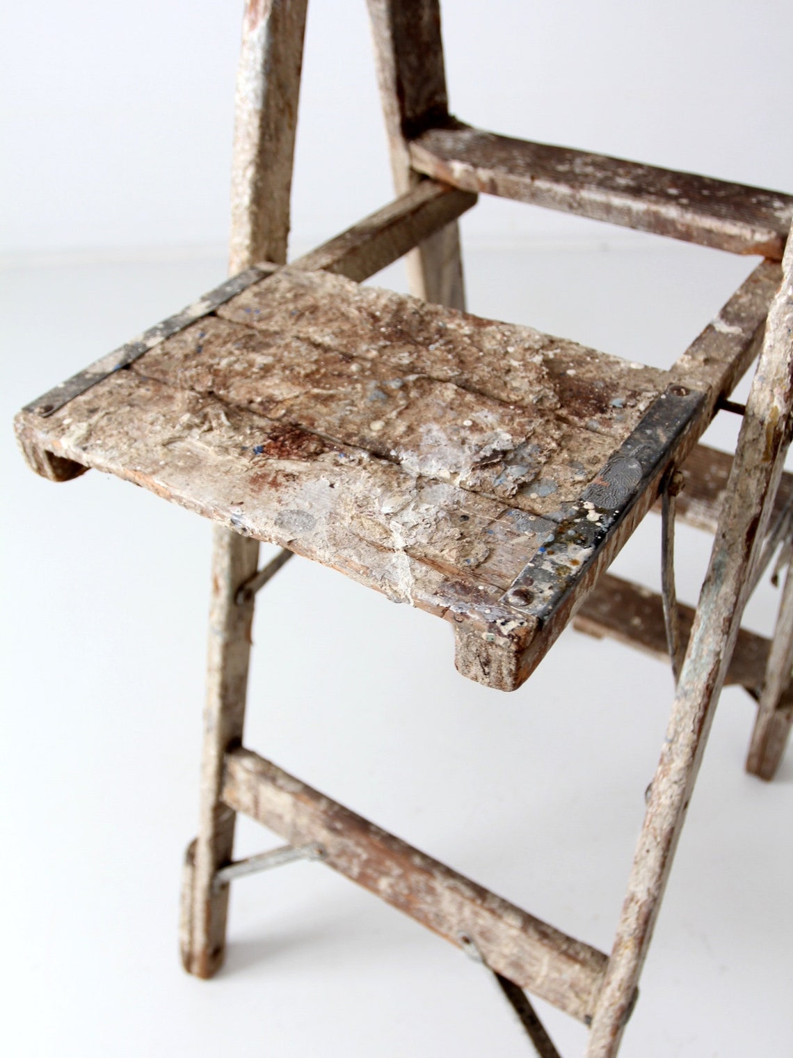Vintage painter's ladder wood step ladder decorative Etsy