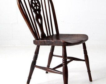 Antique Wheel Back Windsor Chair - Etsy