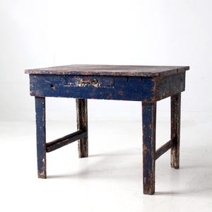 antique painted farmhouse work table