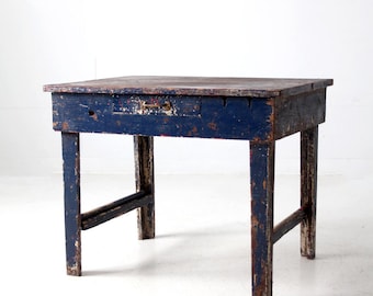 antique painted farmhouse work table