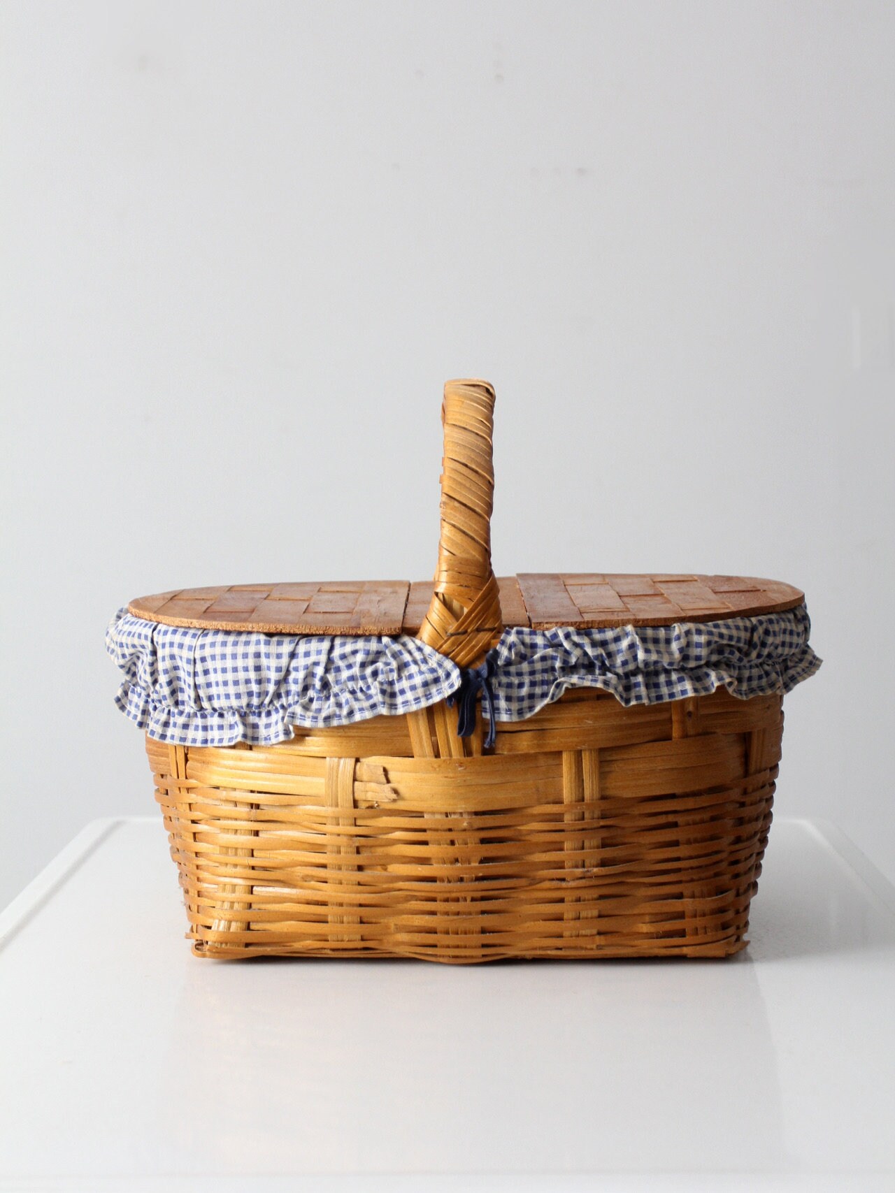 Vintage Picnic Basket With Lining - Etsy