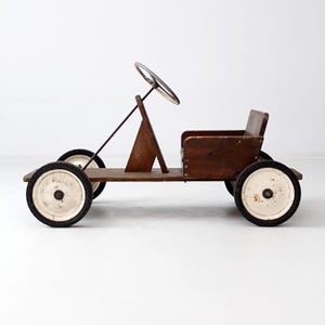 vintage wooden toy push car