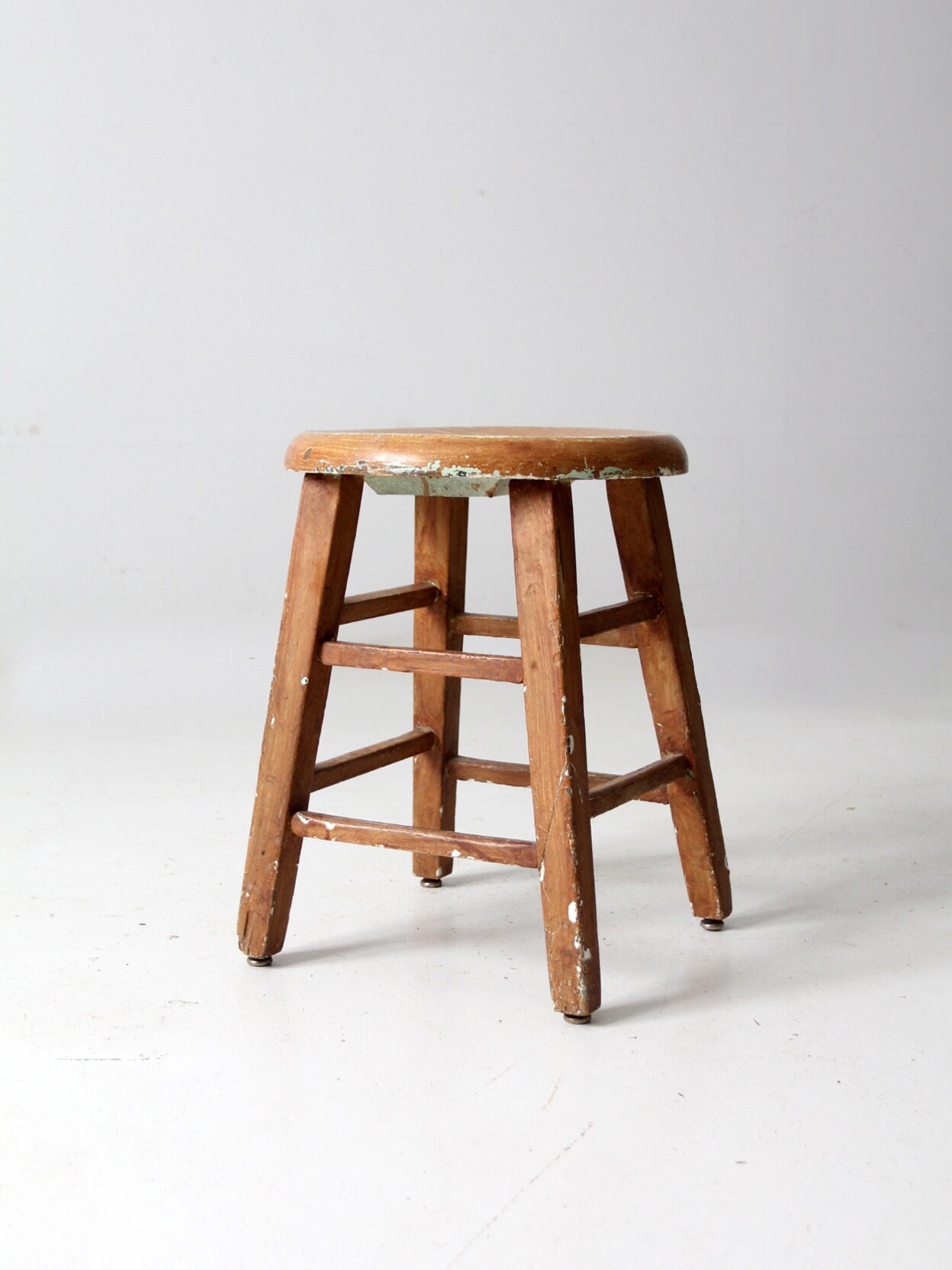 【アンティーク家具】WOOD STOOL Vintiquewise Antique Round Wooden Chair Log Cabin Stools Set