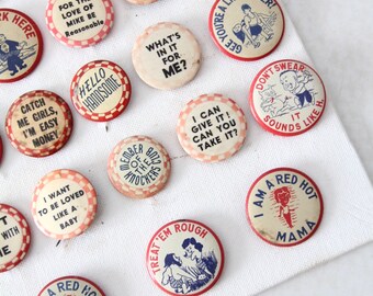 BOX of PINBACK BUTTONS - 200 PLUS BUTTONS - Schmalz Auctions