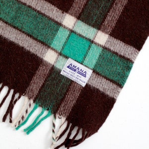 vintage plaid throw blanket, Amana wool blanket image 4