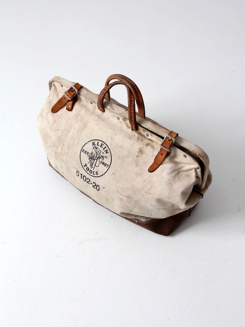 Vintage Klein Tools bag canvas lineman's bag Etsy