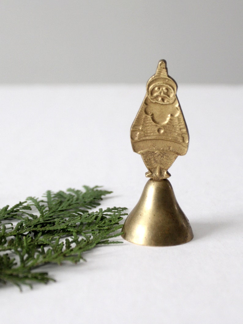 vintage brass Santa bell image 2