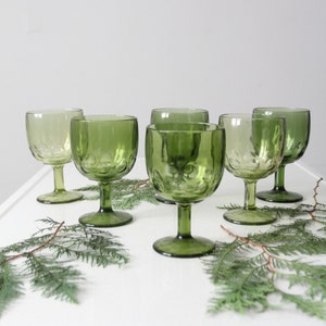 vintage Bartlett Collins thumbprint goblets set of 6