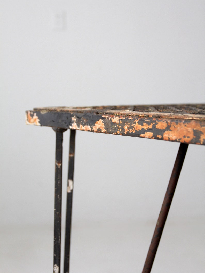 mid-century hairpin leg iron table image 7