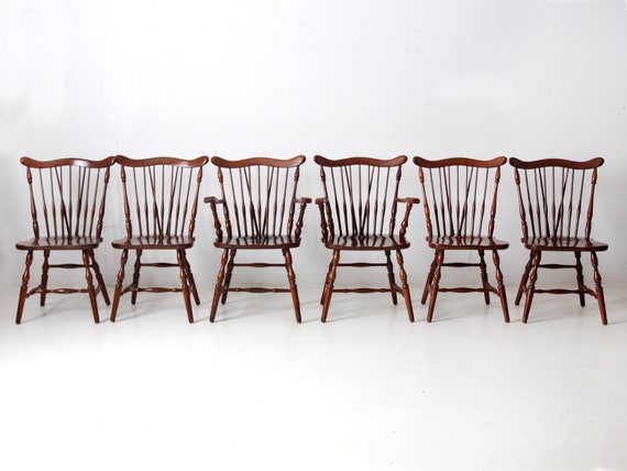 Vintage Jamestown Table Company Windsor Dining Chairs Set of 6
