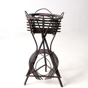 antique Adirondack twig table plant stand