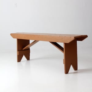 Banc de ferme antique peint