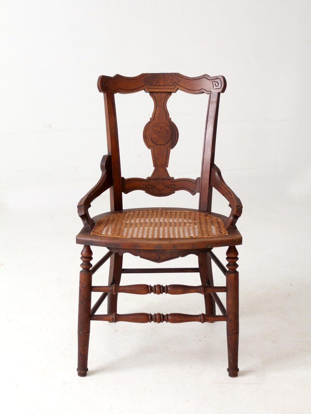 Antique Victorian Eastlake Cane Seat Chair - Etsy
