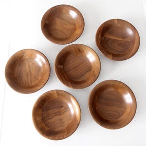 mid-century walnut serving bowls set of 6