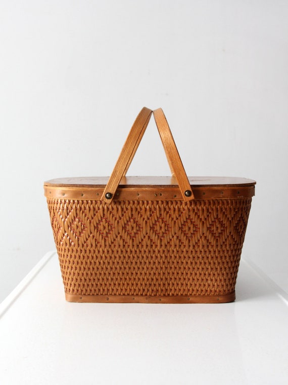 美品　Vintage picnic basket Vintage Picnic Basket - Etsy