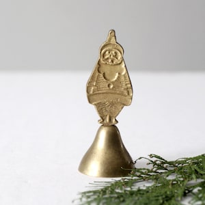 vintage brass Santa bell image 1