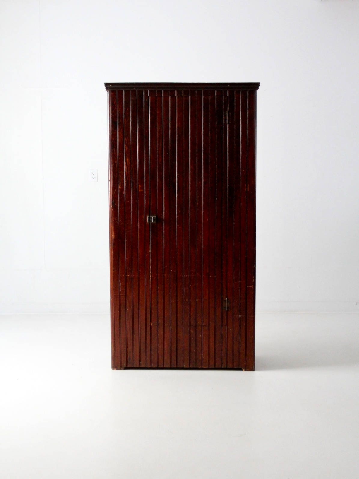 Antique Beadboard Cabinet Wooden Wardrobe Antique Armoire Etsy
