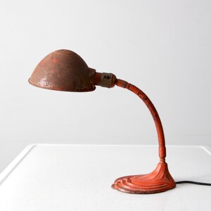 vintage red gooseneck desk lamp image 4