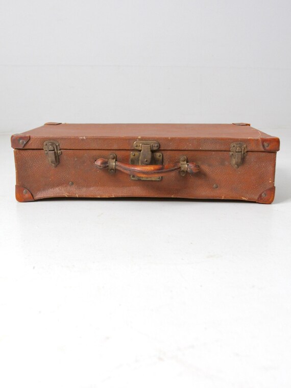Antique Leather Suitcase Luggage - Etsy 
