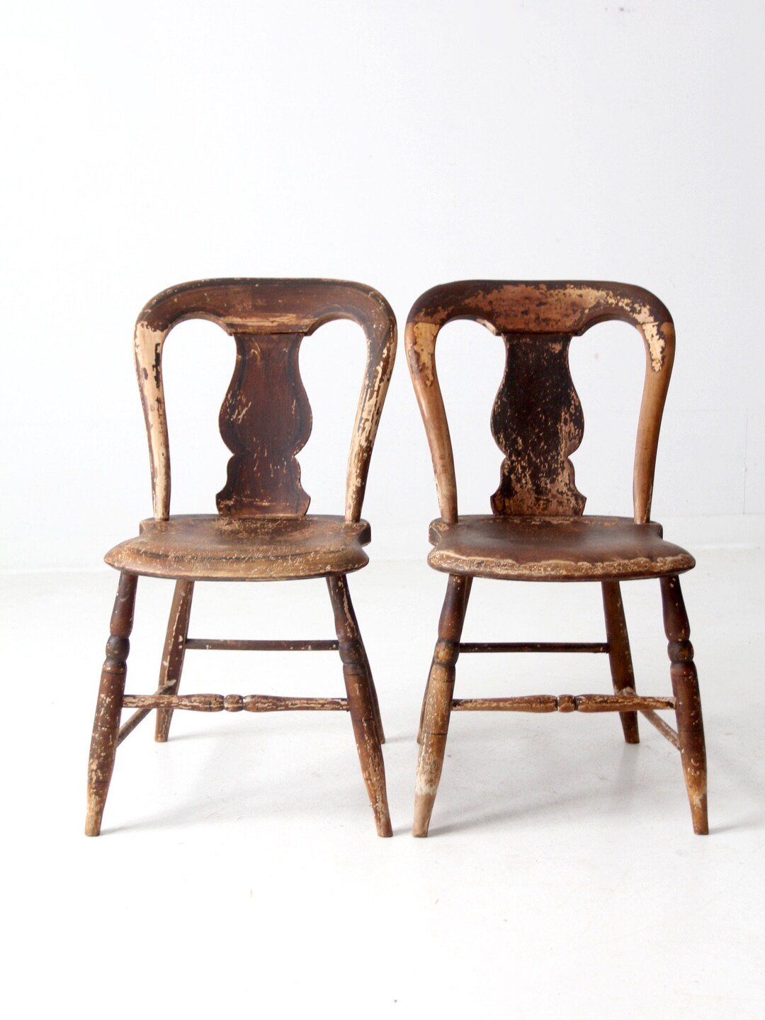 Antique Balloon Back Dining Chair Pair - Etsy